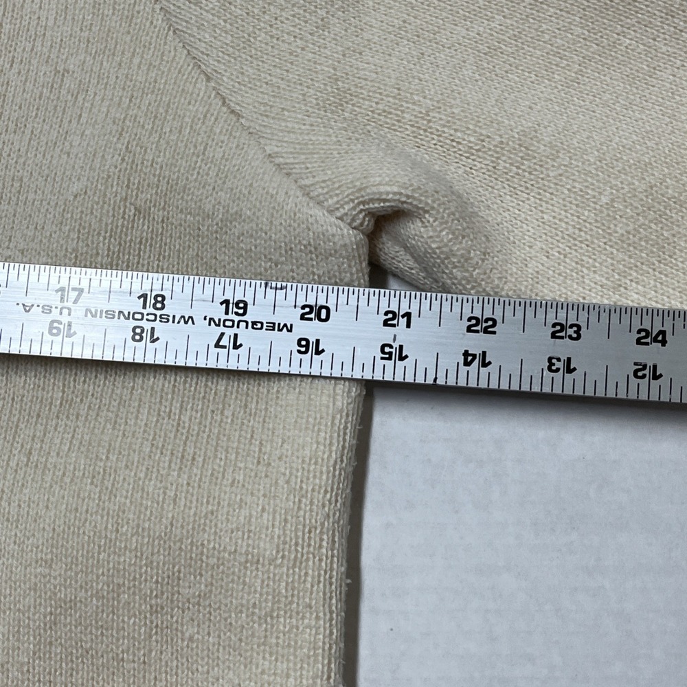 Loft Sweater Womens L Ivory Whited Fleeced Lined Open Front Cardigan Long Lounge - Picture 8 of 8